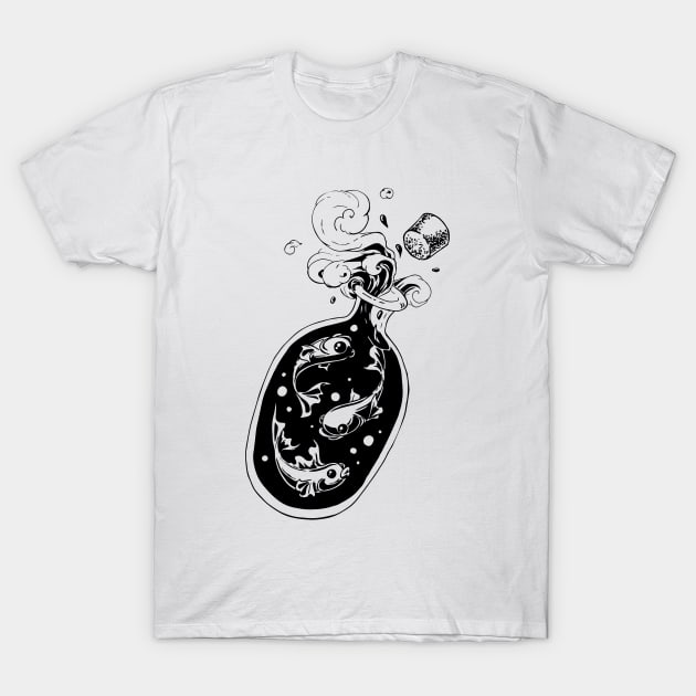 Fish in bottle T-Shirt by Makar